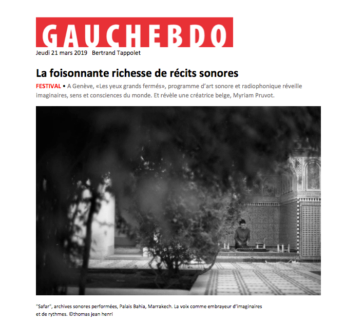 Article Gauche Hebdo Bertrand Tappolet / Myriam Pruvot